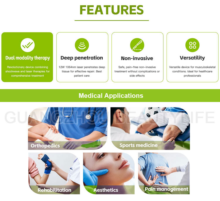 1064nm laser shockwave therapy equipment